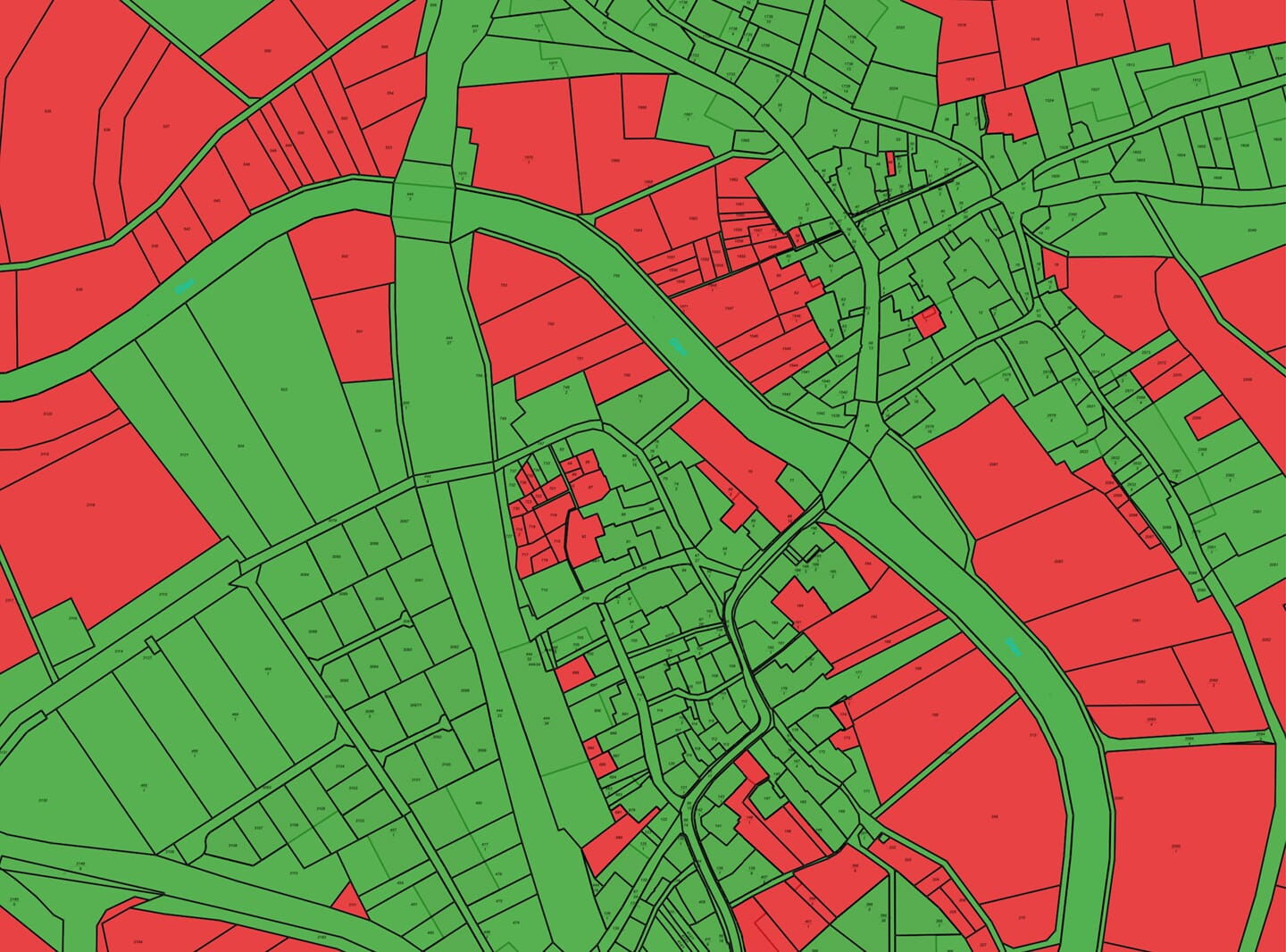 Karte mit Roten und Grünen Bereichen